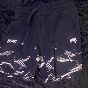 UFC Men's Black and White Athletic Shorts